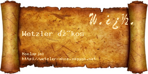 Wetzler Ákos névjegykártya